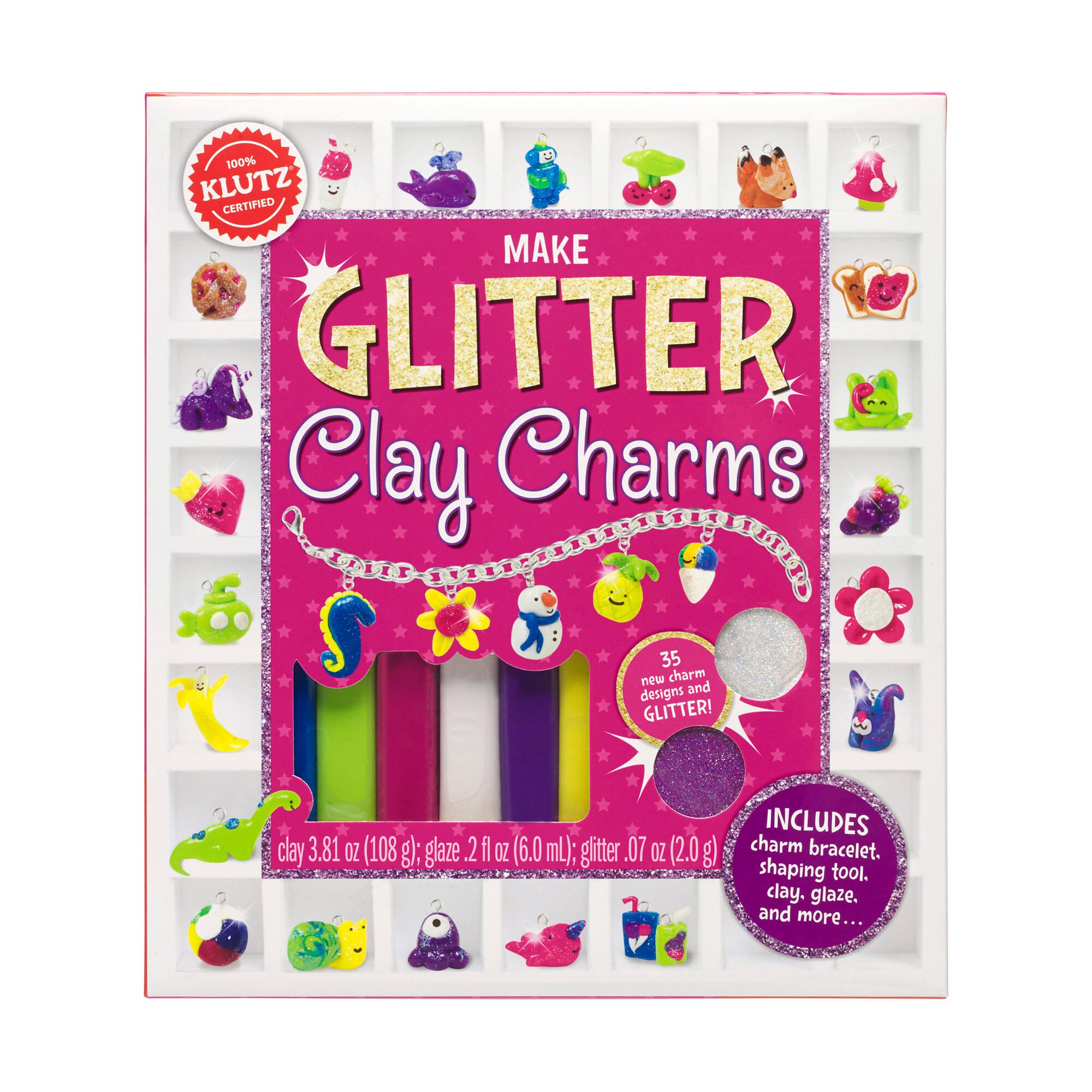 Klutz® Make Glitter Clay Charms Kit